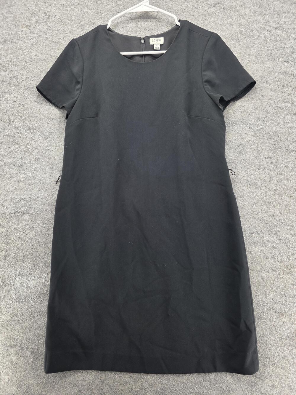 J Crew Dress Womens 4 Black Re-Imagined Short Sleeve Sheath Lined Work Office